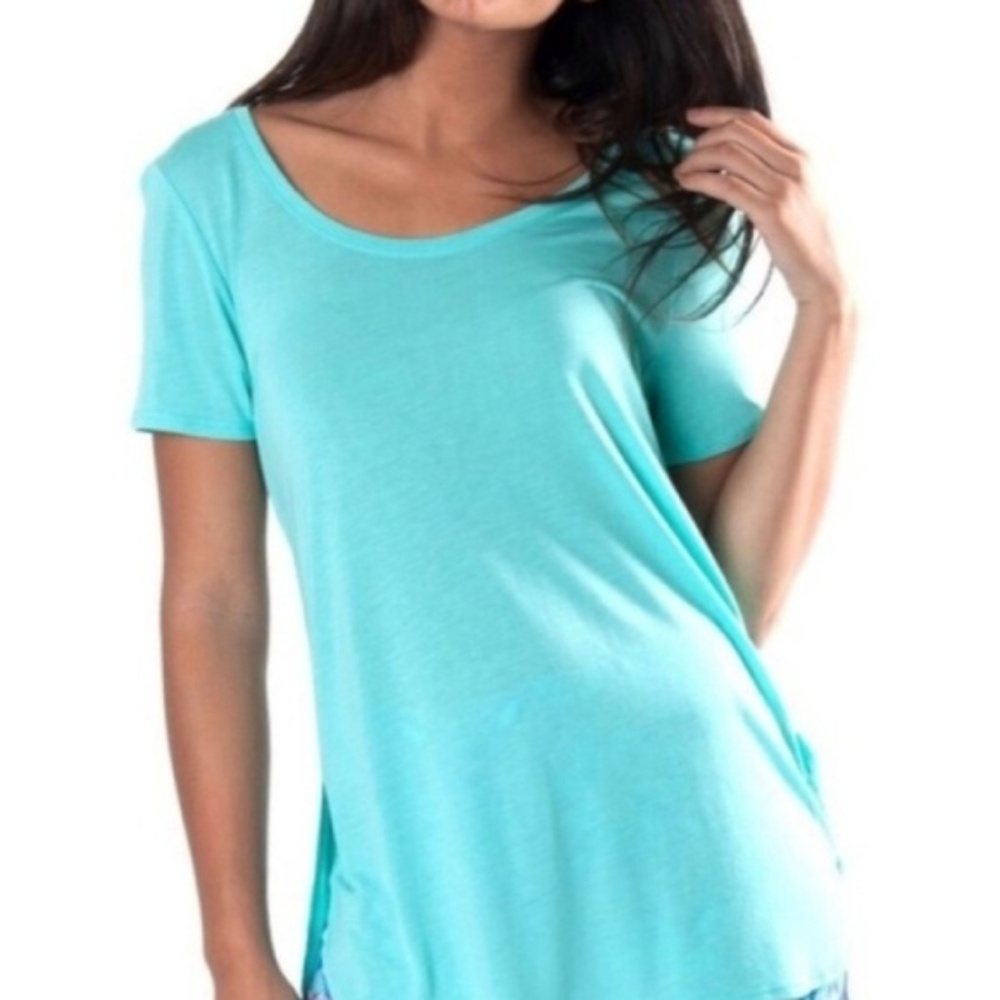 Turquoise High Low Tunic Tee Shirt